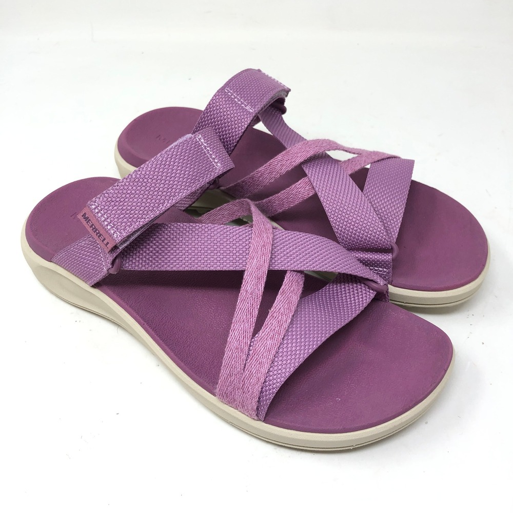 Merrell Sandal Womens 8 District 4 Mendi Mauve Strappy Trail Walking Flat